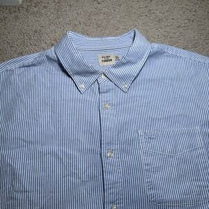 Flint And Tinder Shirt Mens XL Blue White Striped Long Sleeve Button Down